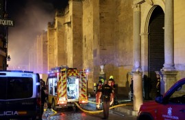 The spectacular blaze broke out on Friday