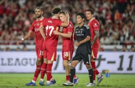 Liverpool's Florian Wirtz (C) has been named Germany's player of the year