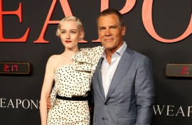 Julia Garner (L) and Josh Brolin attend the world premiere of Warner Bros film 'Weapons' in Los Angeles