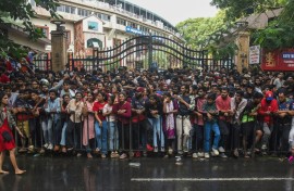Fans massed outside the M. Chinnaswamy Stadium on June 4
