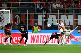 Federico Bonazzoli's scissor kick volley gave promoted Cremonese a shock win at AC Milan