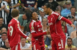 Rio Ngumoha, 16, scored on his Liverpool debut