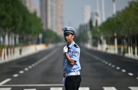 Security was tight in the northern port city of Tianjin
