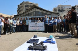 The killing of journalists during Israeli strikes in Gaza has sparked protests around the world