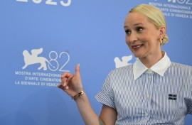 Norwegian director Mona Fastvold is in Venice to showcase new movie "The Testament of Ann Lee" about the founder of the radical "Shakers" religious sect in the 1700s