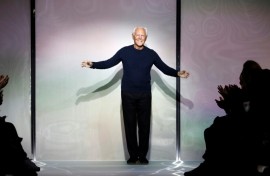 Italian fashion Giorgio Armani has died at the age of 91 -- he is pictured at his 2018 haute couture show in Paris