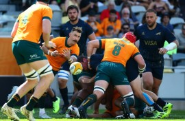 Australia's Nic White (C) was among the try scorers against Argentina