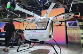 The Govy AirCab two-seater electric 'flying car', made by a subsidiary of Chinese carmaker GAC