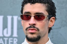 Puerto Rican singer Bad Bunny attends the premiere of "Caught Stealing" at the Regal Union Square in New York on August 26, 2025