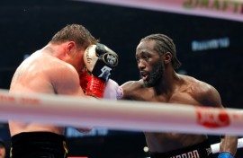 Terence Crawford lands a right on Canelo Alvarez on the way to victory in their undisputed super middleweight world title fight in Las Vegas