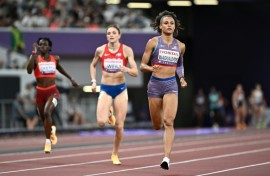 Sydney McLaughlin-Levrone eases through her 400 metres heat at the world championships