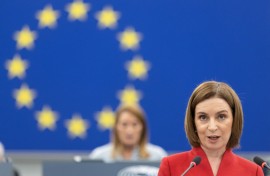 Moldova's President Maia Sandu is seeking membership in the European Union for her country, and accuses Russia of meddling in elections