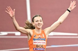 Femke Bol won the women's 400m hurdles world title in Tokyo on Friday