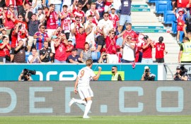 Bayern Munich forward Harry Kane scored three goals in a 4-1 win at Hoffenheim on Saturday