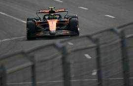 McLaren's British driver Lando Norris said that his decision to lead the field out of the pits when Q3 re-started for the final laps had backfired
