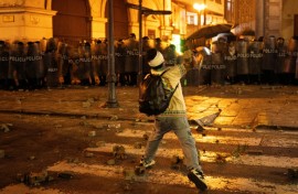 The clashes broke out as demonstrators tried to approach executive and congressional buildings in Lima