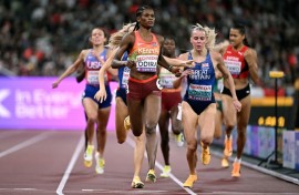 Lilian Odira ran the perfect race to defeat Olympic champion Keely Hodgkinson in the women's 800 metres at the world championships, leaving the Briton in bronze medal position