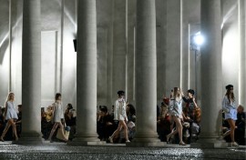 many models wore just swim briefs, shorts were rolled up and mini dresses became open-backed t-shirts.