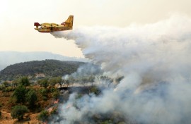 Canadair CL-415 planes, the workhorse of international aerial efforts to fight blazes, are making a comeback, like the one seen here over a 2025 wildfire in Albania