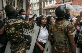Protesters were demonstrating against repeated water and electricity outages