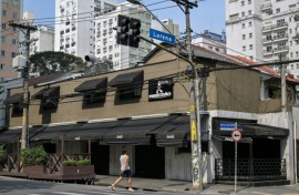 A view of the facade of Ministrao Bar in São Paulo which was closed following an operation investigating the sale of alcoholic beverages contaminated with methanol.