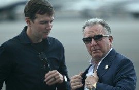 US special envoy to the Middle East Steve Witkoff (R) and Jared Kushner, the son-in-law of President Donald Trump, were due in Egypt for discussions on the release of hostages and the peace plan under consideration by Israel and Hamas