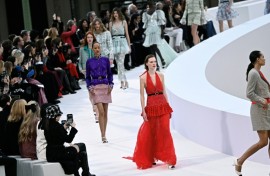 Models at the Chanel Haute-Couture show in Paris in January