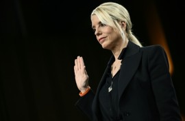 US Attorney General Pam Bondi is sworn in as she testifies during a Senate Judiciary Committee hearing on oversight of the Department of Justice on October 7, 2025