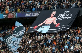 Manchester City fans pay tribute to late boxing world champion Ricky Hatton