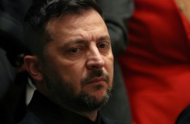 Ukrainian President Volodymyr Zelensky meets with unseen US President Donald Trump at the White House