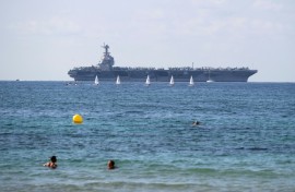 The aircraft carrier USS Gerald R Ford will be part of Washington's expanded military presence