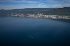 Neuchatel is at the foot of the Jura mountains in northwestern Switzerland