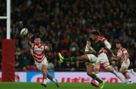 South Africa's fly-half Sacha Feinberg-Mngomezulu