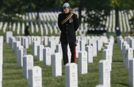 Prince Harry visited a section of Arlington National Cemetery in Virginia in May 2013 where veterans of the wars in Iraq and Afghanistan are buried