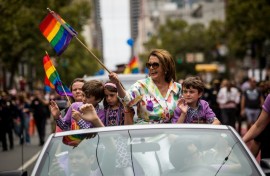 Pelosi, a liberal who pursued compromises as House speaker, rides in San Francisco's annual gay pride parade in June 2015