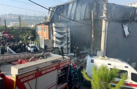 Two storeys of the building used as a depot were destroyed in the fire