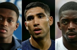 Paris Saint-Germain have been hit by injuries to key players (from L) Nuno Mendes, Achraf Hakimi and Ousmane Dembele