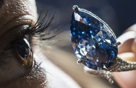 The Mellon Blue is a brilliant-cut stone graded as internally flawless