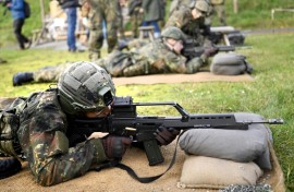 Military recruits undergo training at a base in Ahlen, western Germany