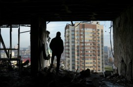 Russian missiles struck apartment blocks across the Ukrainian capital Friday