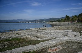 The ancient basilica, which now stands on the shore of Lake Iznik, has three naves and covers an area of 800 square metres (yards)