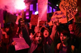 The protest passed off without incident