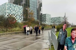 Outside the ICC ahead of temporary release ruling for Philippines ex-president Duterte