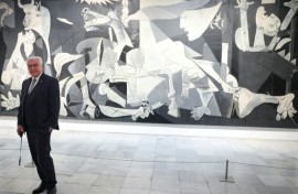 On Wednesday, Steinmeier visited Picasso's famous painting 'Guernica', which portrays the atrocity
