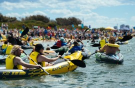 Climate activists try to blocking coal ship movements at Australia's Port of Newcastle