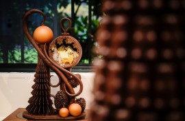 A chocolate creation by pastry chef Laurent Duchene at the Paris auction