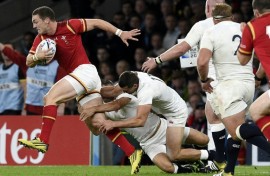 Wales are a long way off the side including George North (L) that beat England to send the hosts packing in the 2015 Rugby World Cup