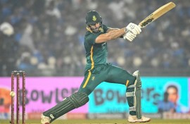 South Africa's Aiden Markram made 110 and put on 101 runs for the second wicket with captain Temba Bavuma