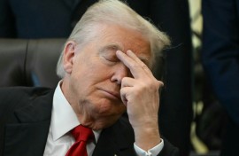 Trump also had his eyes shut at points during an Oval Office event in November