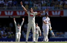 Australia’s Mitchell Starc at the Gabba on Thursday